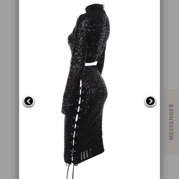 ❌❌S O L D!❌❌House of cb black sequin two piece set - Picture 4 of 7